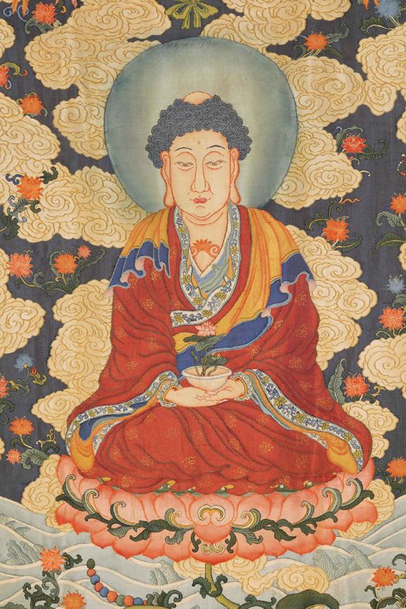 Eden Fine Antiques Galleries LLCA CHINESE KESI BHAISAJYAGURU THANGKA