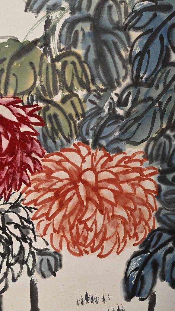 Eden Fine Antiques Galleries LLC1950 QI BAISHI CHRYSANTHEMUMS PAINTING