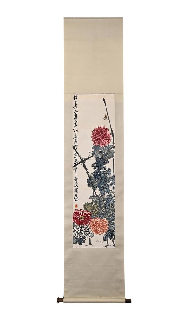 Eden Fine Antiques Galleries LLC1950 QI BAISHI CHRYSANTHEMUMS PAINTING