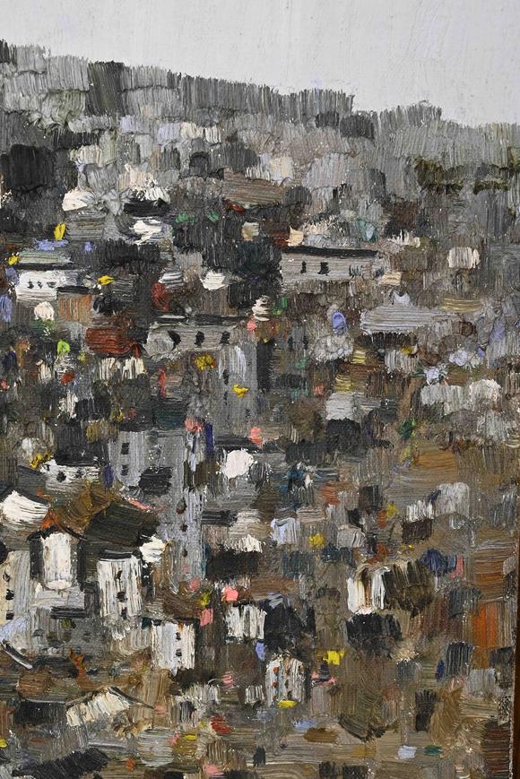Eden Fine Antiques Galleries LLCWU GUANZHONG OIL ON CANVAS, FRAMED, RIVERSIDE VILLAGE