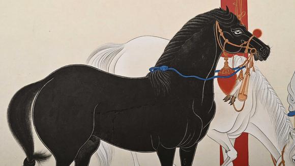 Eden Fine Antiques Galleries LLC1967 ZHANG DAQIAN GROOM AND HORSES PAINTING