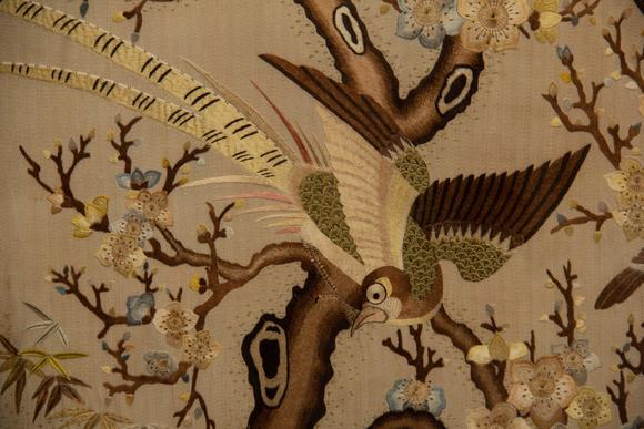 Eden Fine Antiques Galleries LLCA SET OF CHINESE BIRD AND FLOWER EMBROIDERY PANELS