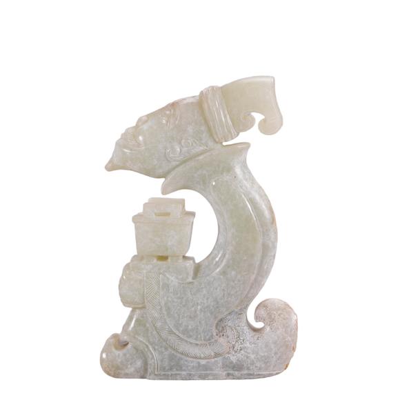 Eden Fine Antiques Galleries LLCA CHINESE ARCHAIC CARVED JADE FIGURE