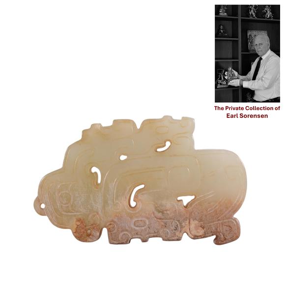 Eden Fine Antiques Galleries LLCA CHINESE OPENWORK JADE HUANG PENDANT