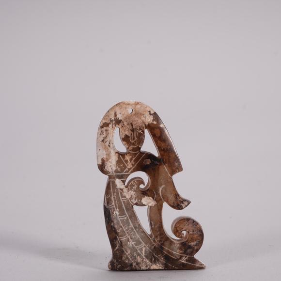 Eden Fine Antiques Galleries LLCA CHINESE OPENWORK JADE DANCER PENDANT