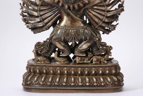 Eden Fine Antiques Galleries LLCA CHINESE PARCEL GILT SILVER WRATHFUL BUDDHA