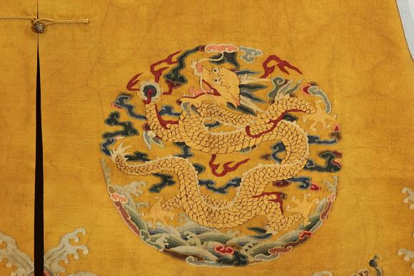 Eden Fine Antiques Galleries LLCA CHINESE KESI ROUNDEL DRAGON ROBE