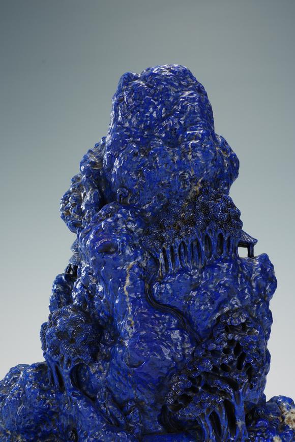 Eden Fine Antiques Galleries LLCA CHINESE LAPIS LAZULI LANDSCAPE MOUNTAIN CARVING