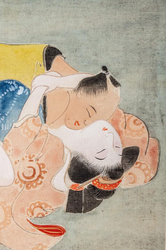 大阪美術(shù)商會江戶時代 勝川春章 春情圖十五開