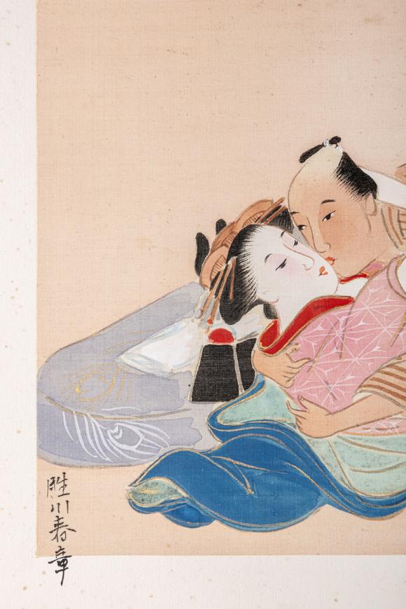大阪美術(shù)商會江戶時代 勝川春章 春情圖十五開
