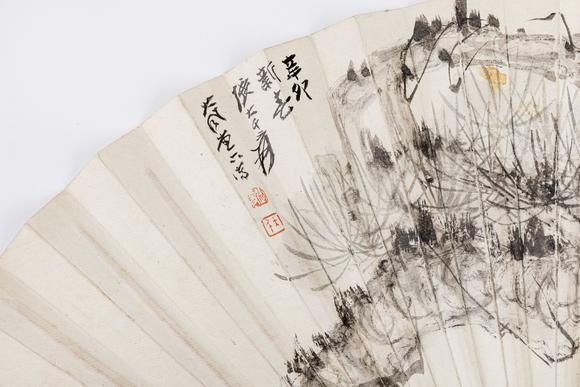 大阪美術(shù)商會(huì)申石伽、張大千合作成扇