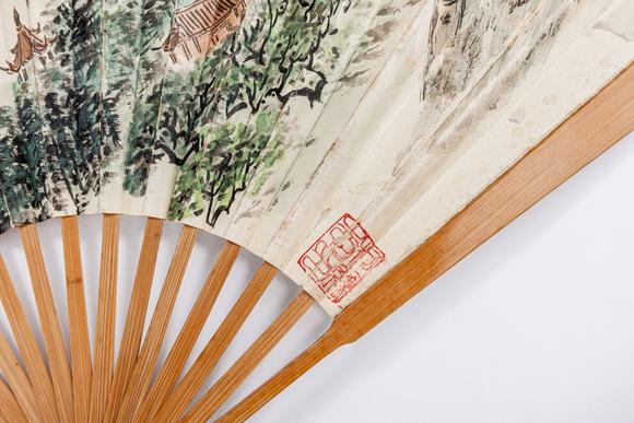 大阪美術(shù)商會(huì)申石伽、張大千合作成扇