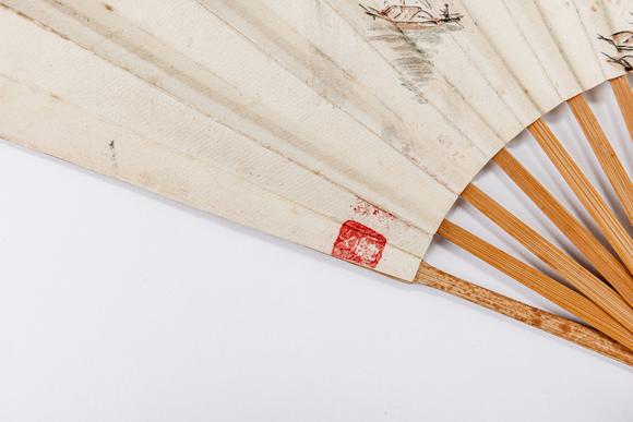 大阪美術(shù)商會(huì)申石伽、張大千合作成扇