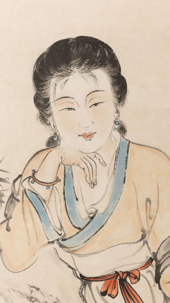 大阪美術(shù)商會張大千 仕女待春