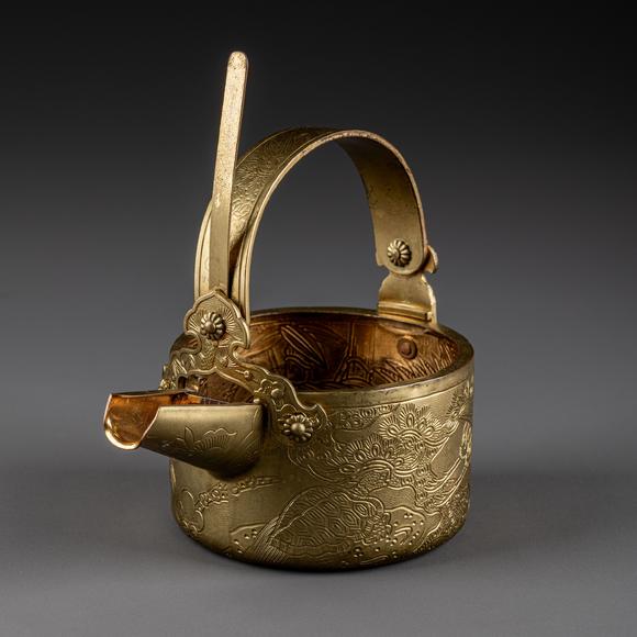 大阪美術(shù)商會(huì)明 銅鎏金水注澆鬥1對(duì)