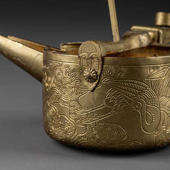 大阪美術(shù)商會(huì)明 銅鎏金水注澆鬥1對(duì)