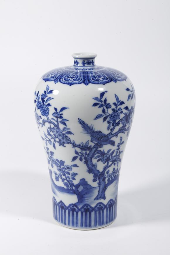 千葉大和青花花鳥(niǎo)紋梅瓶（一對(duì)）