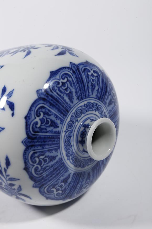千葉大和青花花鳥(niǎo)紋梅瓶（一對(duì)）