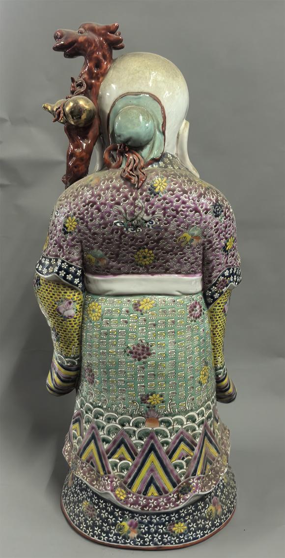 東京國際拍賣清代 粉彩福祿壽三星造像