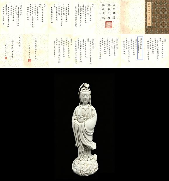 東京國際拍賣明代 何朝宗款 德化窯觀音造像