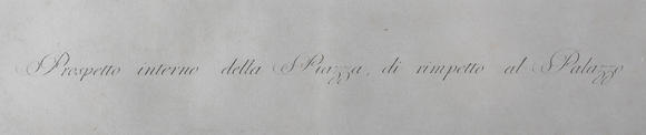 TooveysAfter Gio Stern - ‘Prospetto interno della Piazza di rimpetto al Palazzo’, engraving by Francesco Barbazza, p.44.5cm x 66cm, within a painted frame.