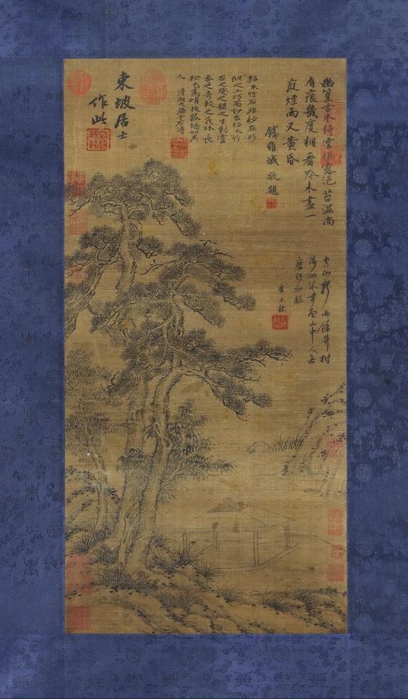 日本松町古美蘇軾 松林秋亭圖