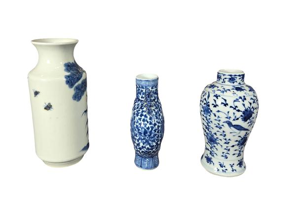 誠(chéng)璽拍賣(mài)清 青花瓶一組三只