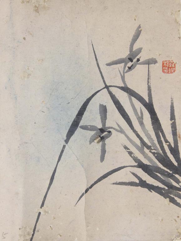 東京新世紀(jì)羅聘 幽蘭芳香手卷（王伯敏題引首、題跋）