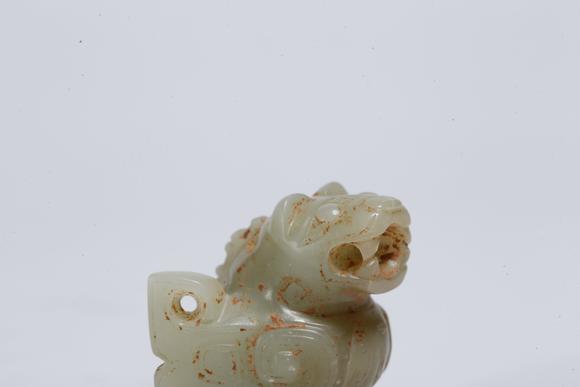 弘楊株式會社高古玉雕獸形掛飾