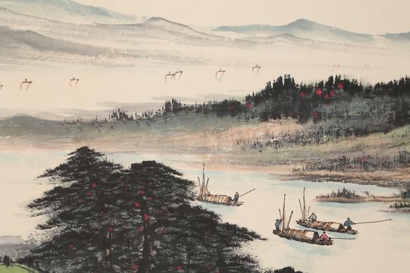 千美會黎雄才紙本山水圖畫
