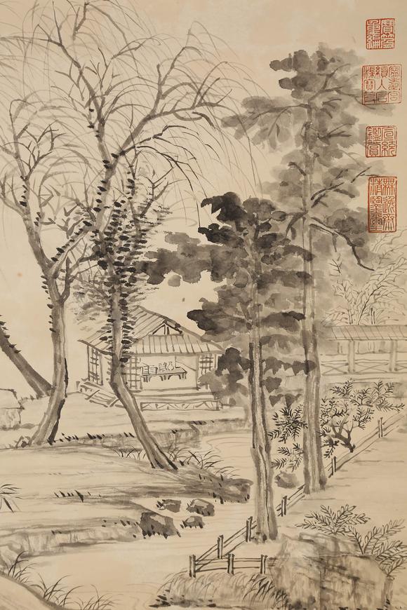 千美會(huì)王翚紙本山水圖畫(huà)