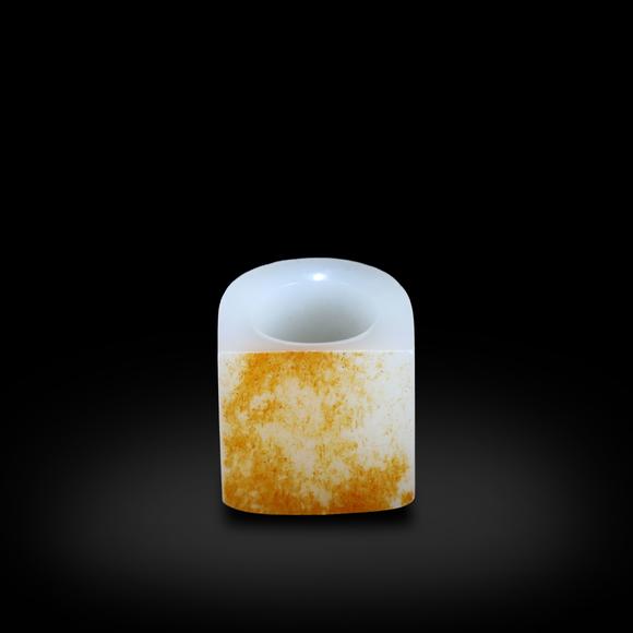 鐮倉(cāng)美術(shù)清 白玉留皮扳指