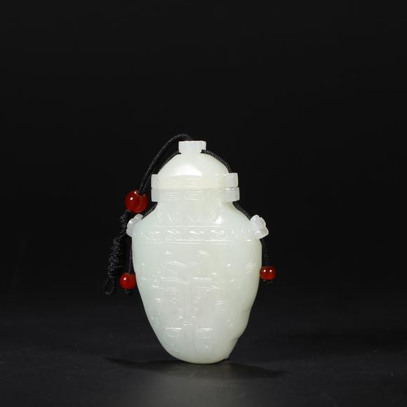 鐮倉美術(shù)清 和田白玉獸面紋香囊