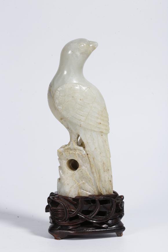 弘楊株式會社和田玉雕鳥形擺件（一對）
