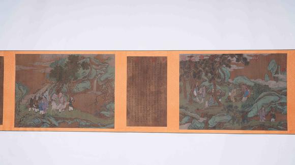 弘楊株式會(huì)社趙孟頫絹本福壽無(wú)疆圖畫(huà)手卷一對(duì)
