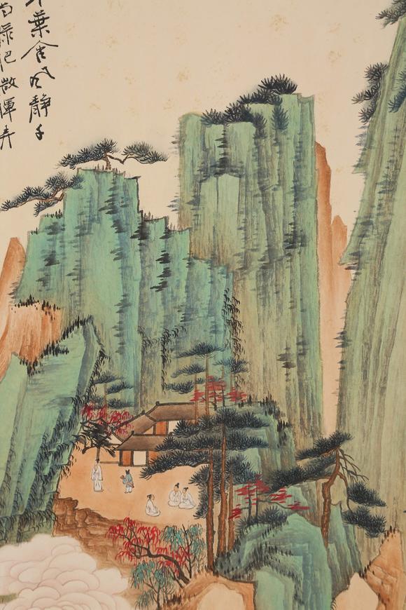 千美會張大千紙本山水圖畫