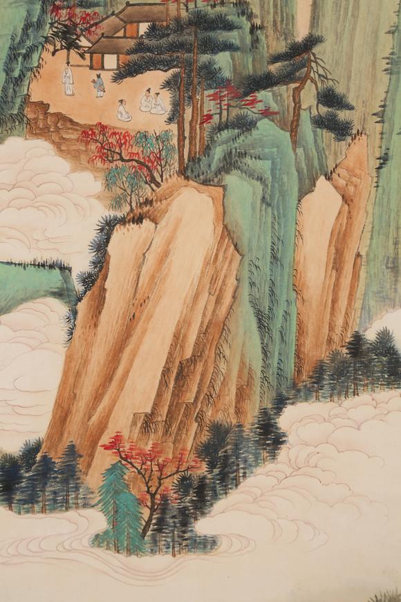 千美會張大千紙本山水圖畫