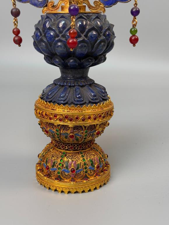 東京蕓術(shù)掐絲青金石藏傳佛教擺件天然青金石可檢測，純