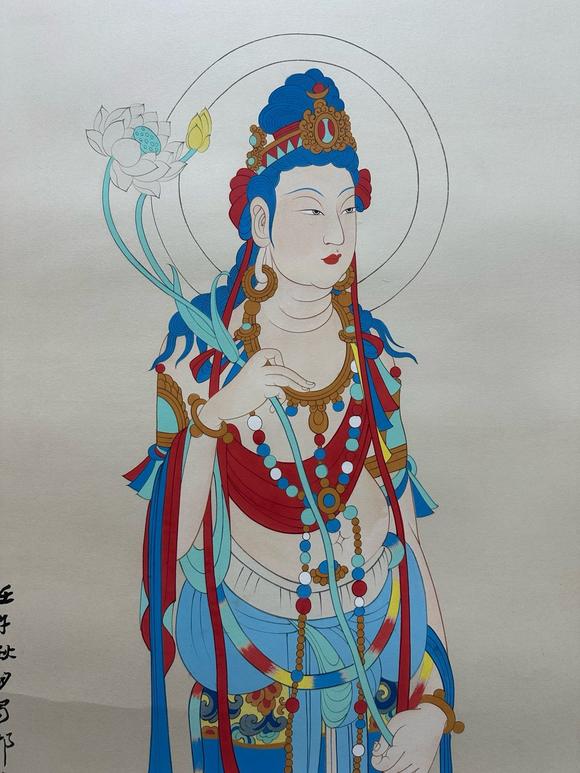 日本松町古美張大千 佛像圖十二條屏