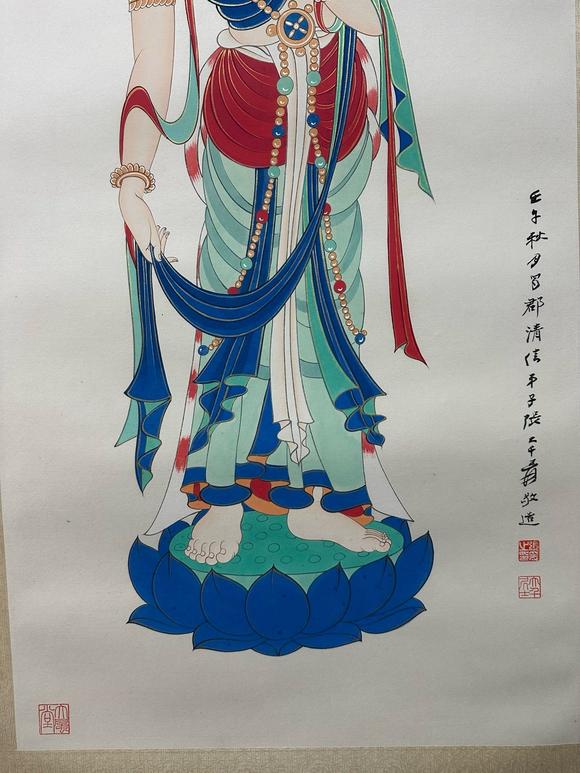 日本松町古美張大千 佛像圖十二條屏
