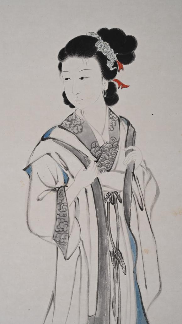 日本松町古美張大千 南國佳人圖