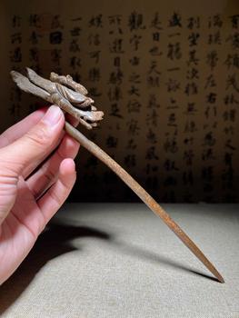 和田玉龙头发簪