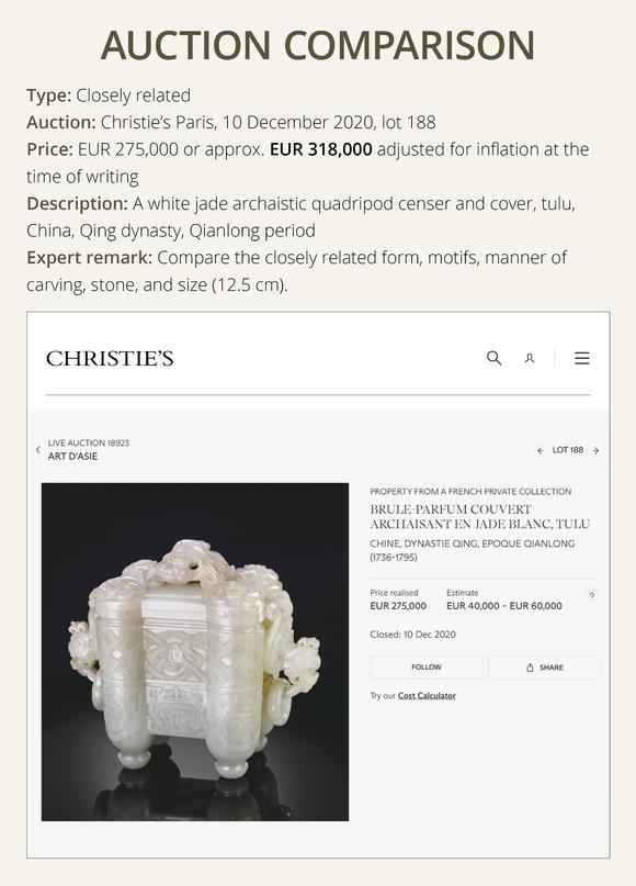 Galerie ZackeA PALE CELADON JADE ‘TULU’ VESSEL AND COVER, CHINA, QIANLONG PERIOD (1736-1795)