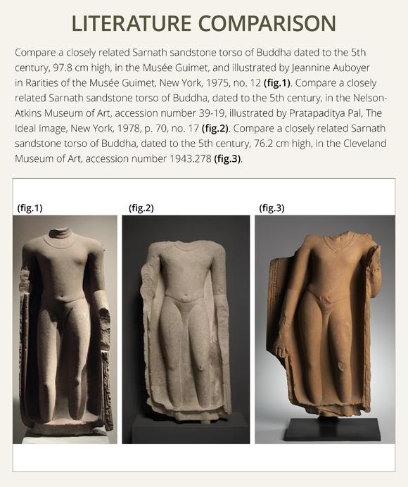 Galerie Zacke? A LARGE AND HIGHLY IMPORTANT CHUNAR SANDSTONE TORSO OF THE BUDDHA, SARNATH, GUPTA PERIOD, 5TH CENTURY