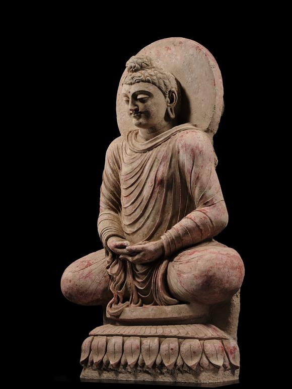 Galerie ZackeTHE MONUMENTAL AND HIGHLY IMPORTANT ‘KIENZLE’ STUCCO STATUE OF BUDDHA GANDHARA, PROBABLY HADDA, CIRCA 3RD-5TH CENTURY