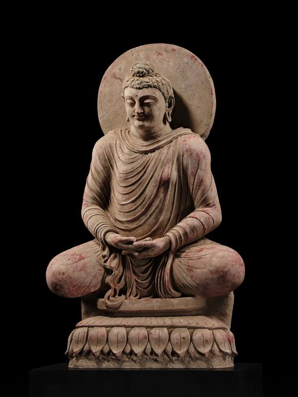 Galerie ZackeTHE MONUMENTAL AND HIGHLY IMPORTANT ‘KIENZLE’ STUCCO STATUE OF BUDDHA GANDHARA, PROBABLY HADDA, CIRCA 3RD-5TH CENTURY