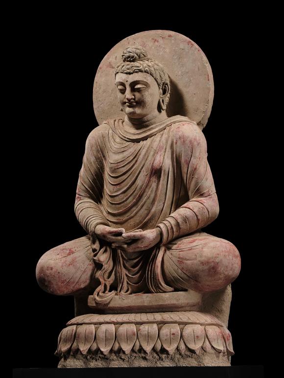 Galerie ZackeTHE MONUMENTAL AND HIGHLY IMPORTANT ‘KIENZLE’ STUCCO STATUE OF BUDDHA GANDHARA, PROBABLY HADDA, CIRCA 3RD-5TH CENTURY