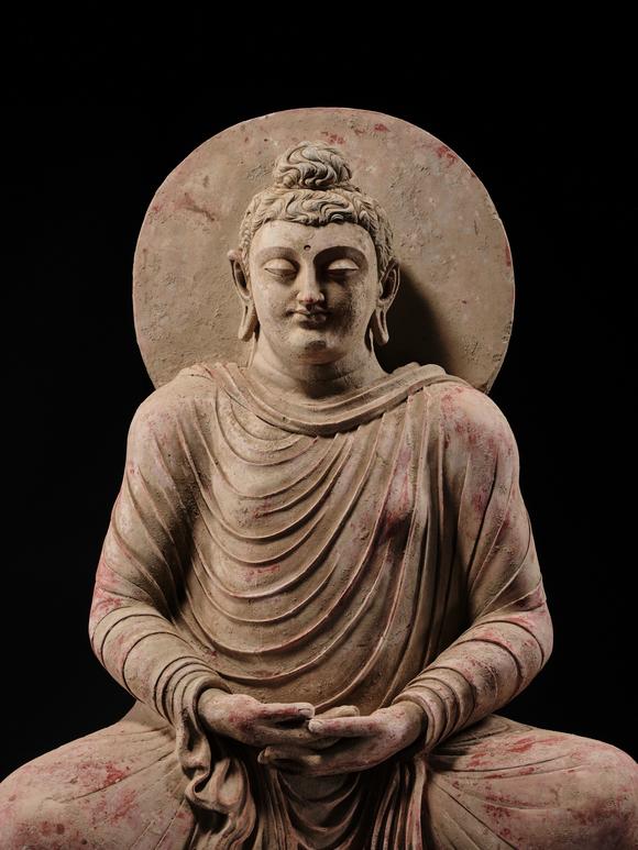 Galerie ZackeTHE MONUMENTAL AND HIGHLY IMPORTANT ‘KIENZLE’ STUCCO STATUE OF BUDDHA GANDHARA, PROBABLY HADDA, CIRCA 3RD-5TH CENTURY