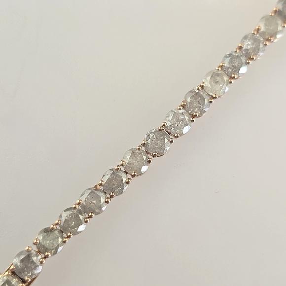 Auktionshaus BlankFeines 14K-Tennisarmband - Rosegold 585/000 (14 K), ausgefasst mit 3
