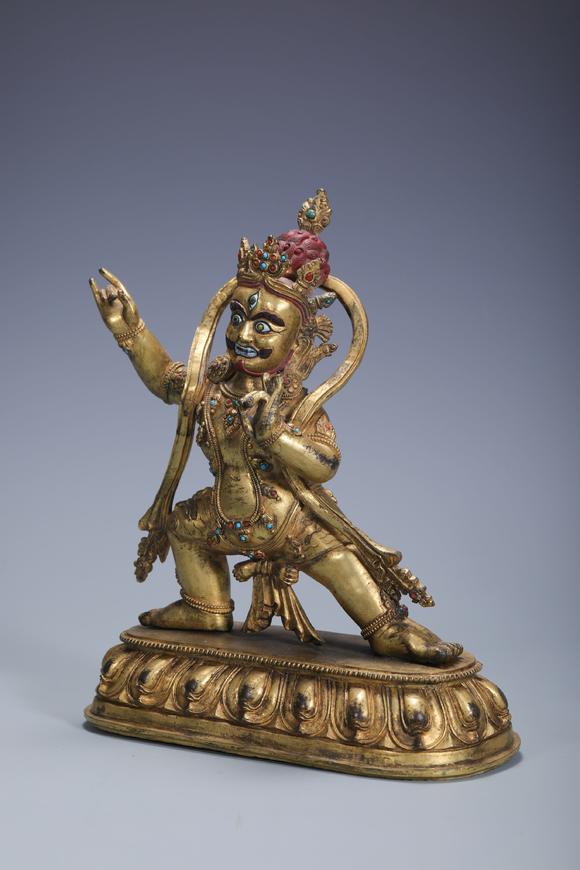 SEAVIEW AUCTIONS PTY LTD Fine Chinese antique 18th century tibetan style carved bronze golden buddha statue